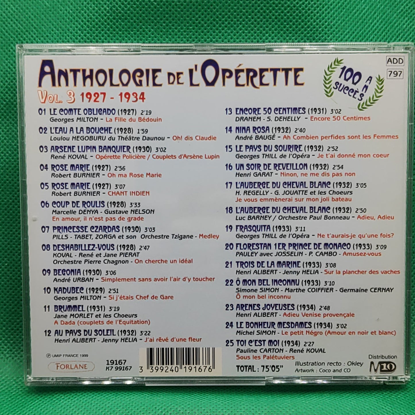 Anthologie de L'Opérette de 1850 à 1950 volume 3 1927-1934