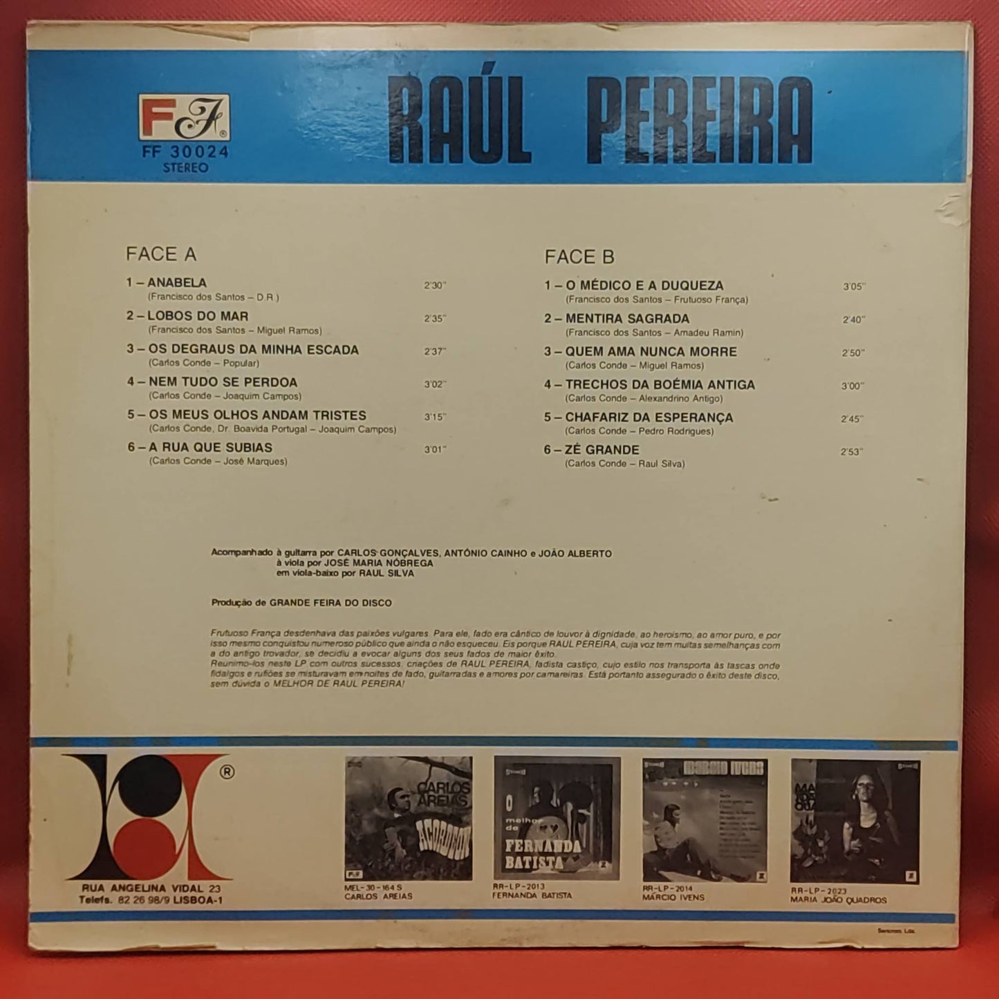 Raúl Pereira – singt Hits von Frutuoso França