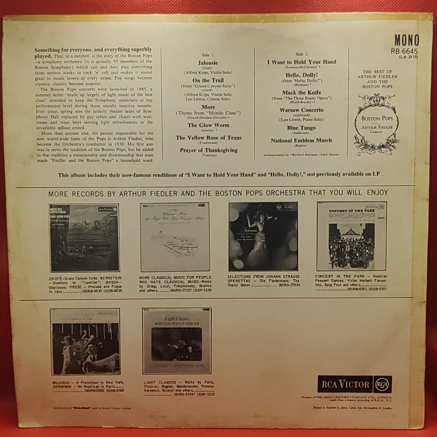 Arthur Fiedler und die Boston Pops* – Das Beste von Arthur Fiedler und den Boston Pops