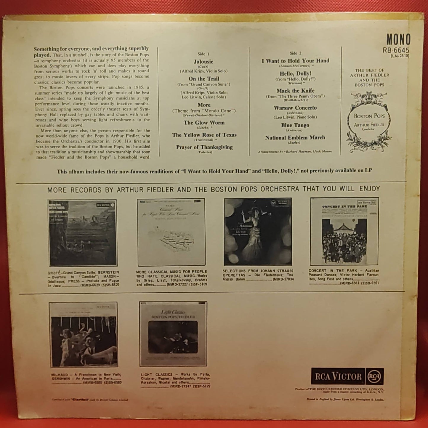Arthur Fiedler And The Boston Pops* – The Best Of Arthur Fiedler And The Boston Pops