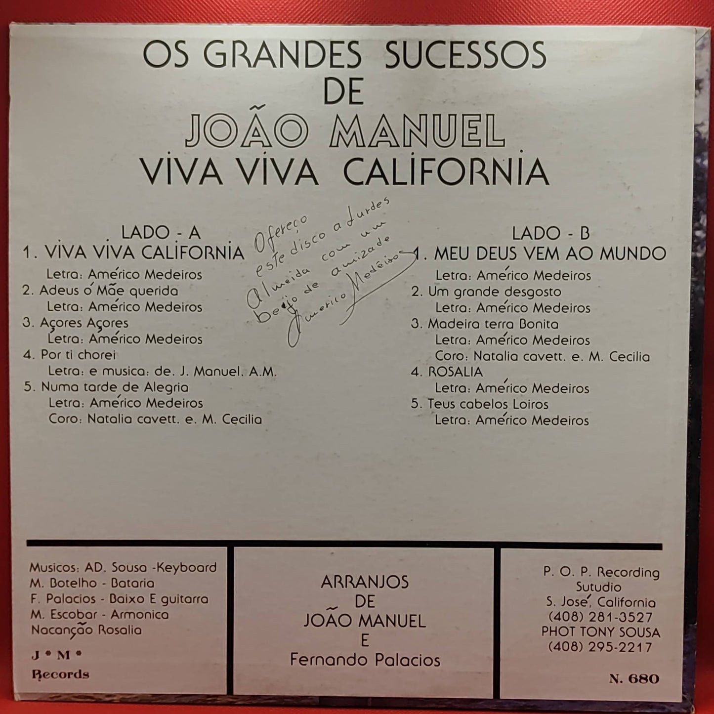 OS GRANDES SUCESSOS DE JOÃO MANUEL - VIVA VIVA CALIFORNIA