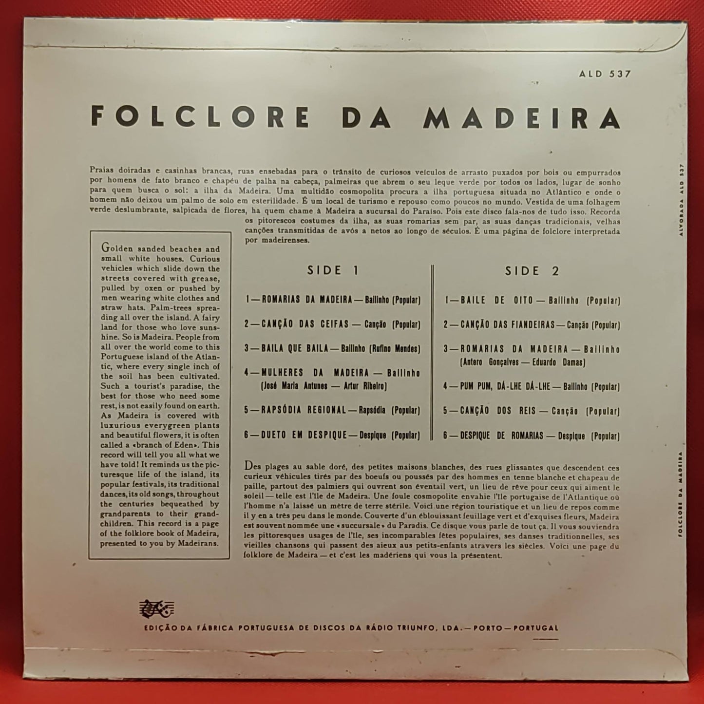 FOLCLORE DA MADEIRA - MADEIRA