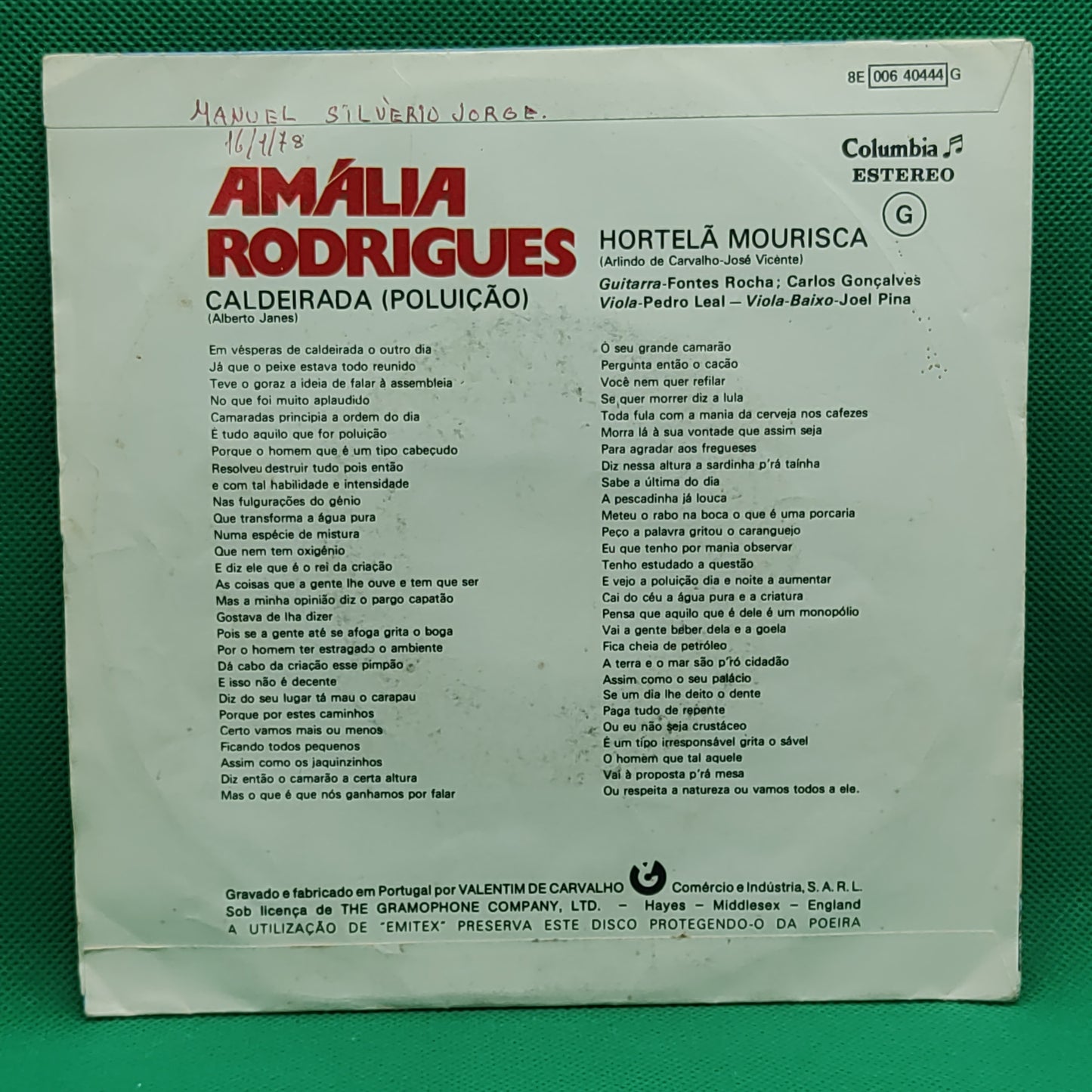 Amália Rodrigues – Caldeirada-Verschmutzung