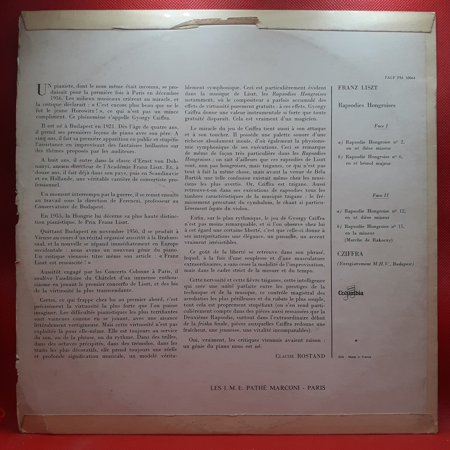 Liszt - György Cziffra – Liszt Rapsodien 2 / 6 / 12 / 15