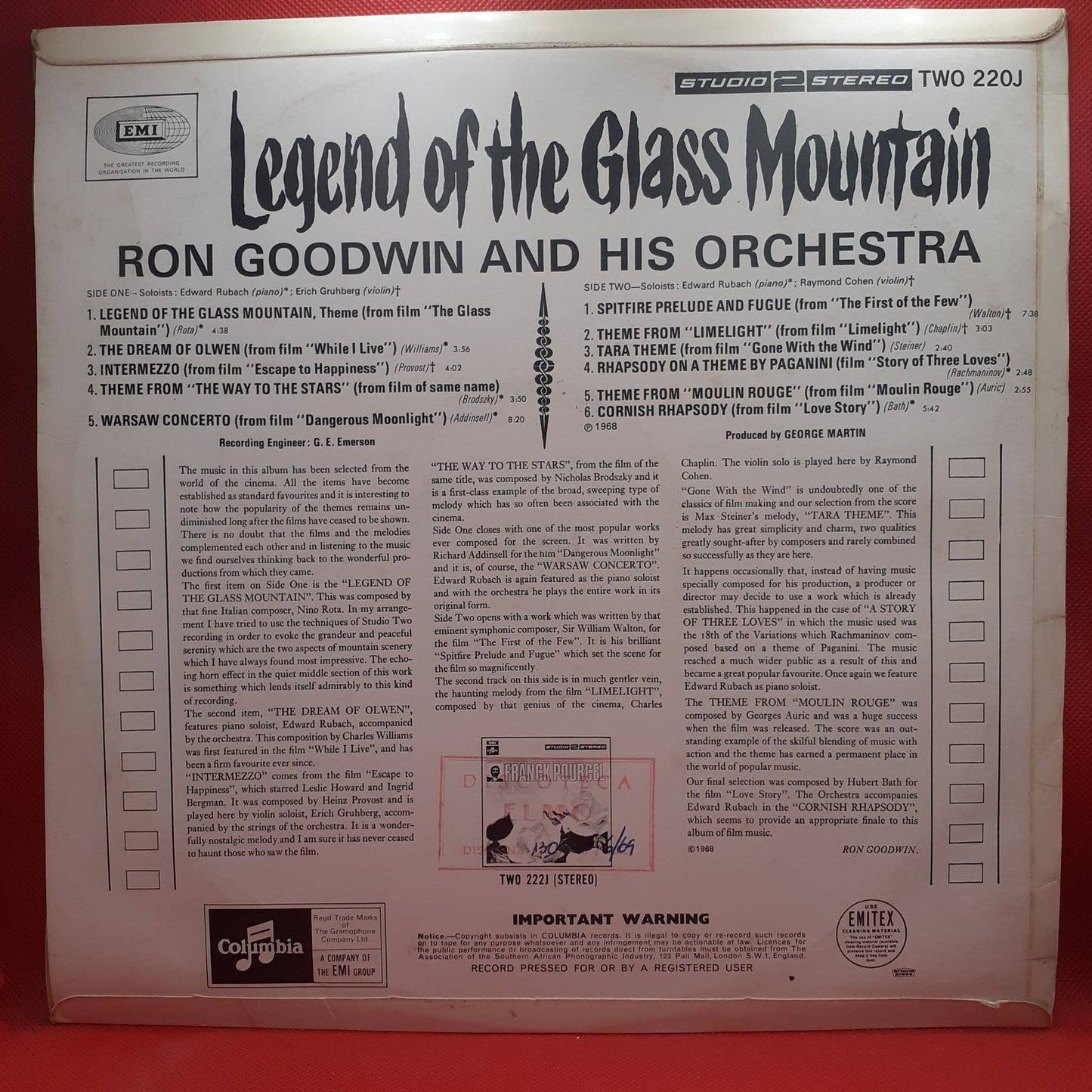 Ron Goodwin And His Orchestra – Legend Of The Glass Mountain