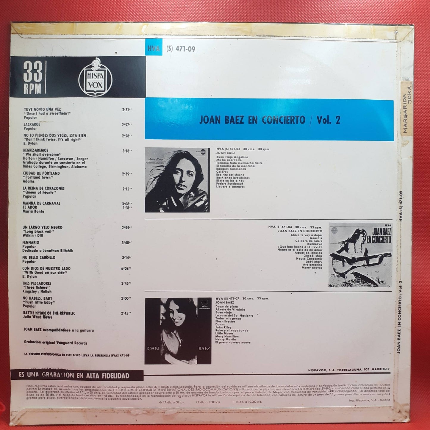 Joan Baez – Joan Baez En Concierto Vol.2