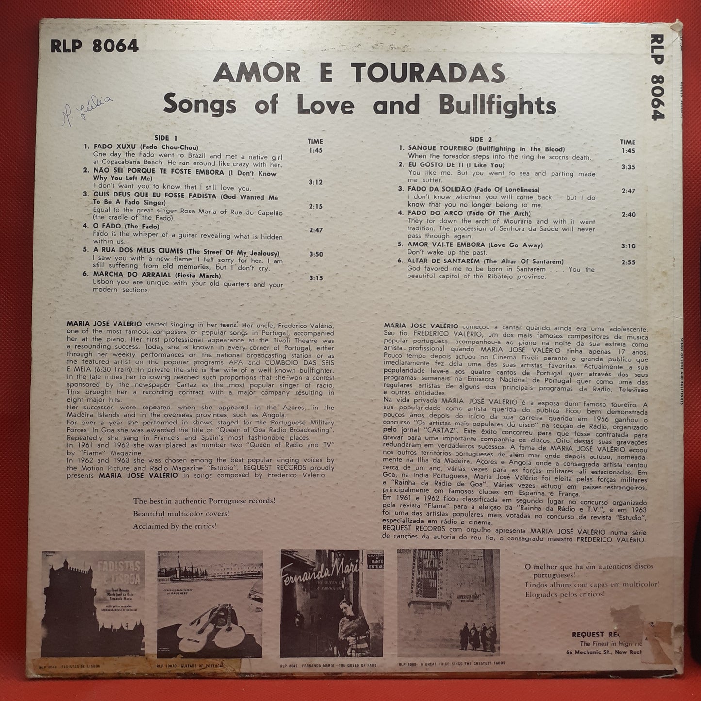Maria José Valério With Conjunto De Guitarras – Amor É Touradas - Songs Of Love And Bullfights