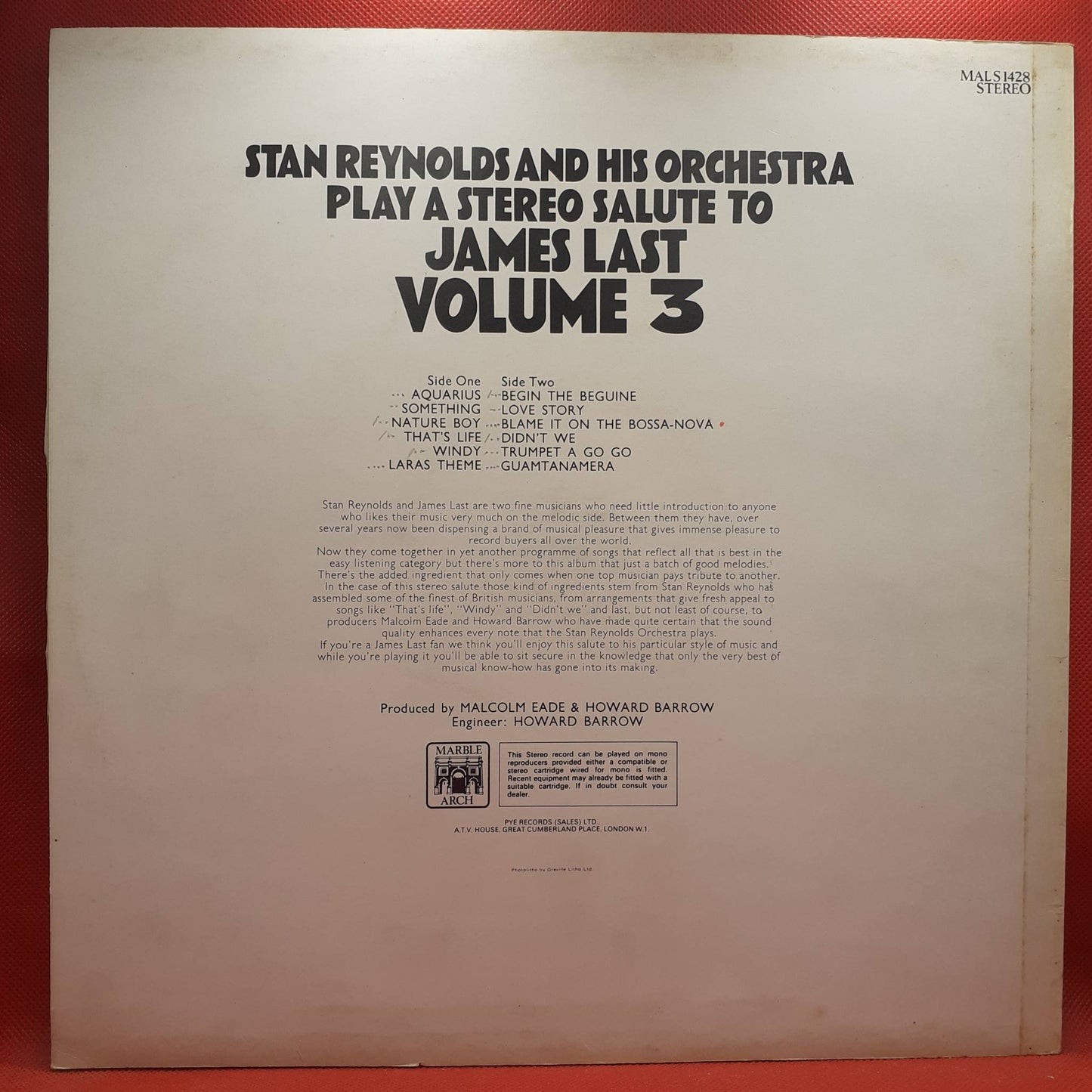 Stan Reynolds And His Orchestra – Plays A Stereo Salute To James Last Volume 3