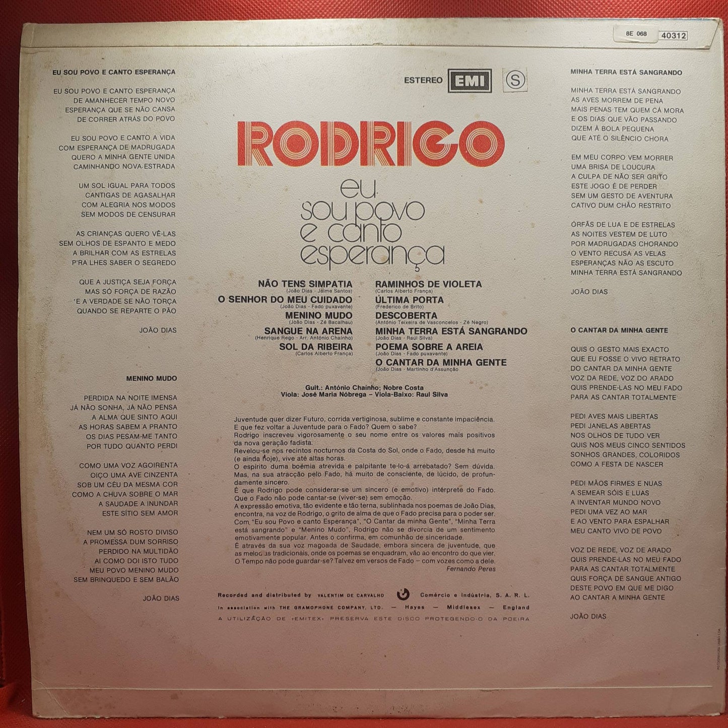 Rodrigo – Eu Sou Povo E Canto Esperança