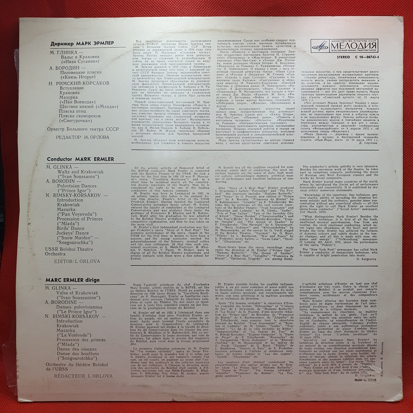 Mark Ermler – Conductor