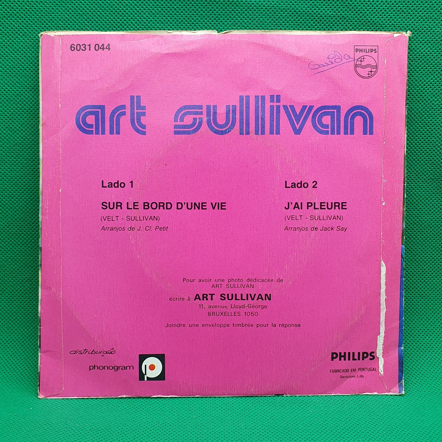 Art Sullivan – Sur Le Bord D'une Vie / J'ai Pleure