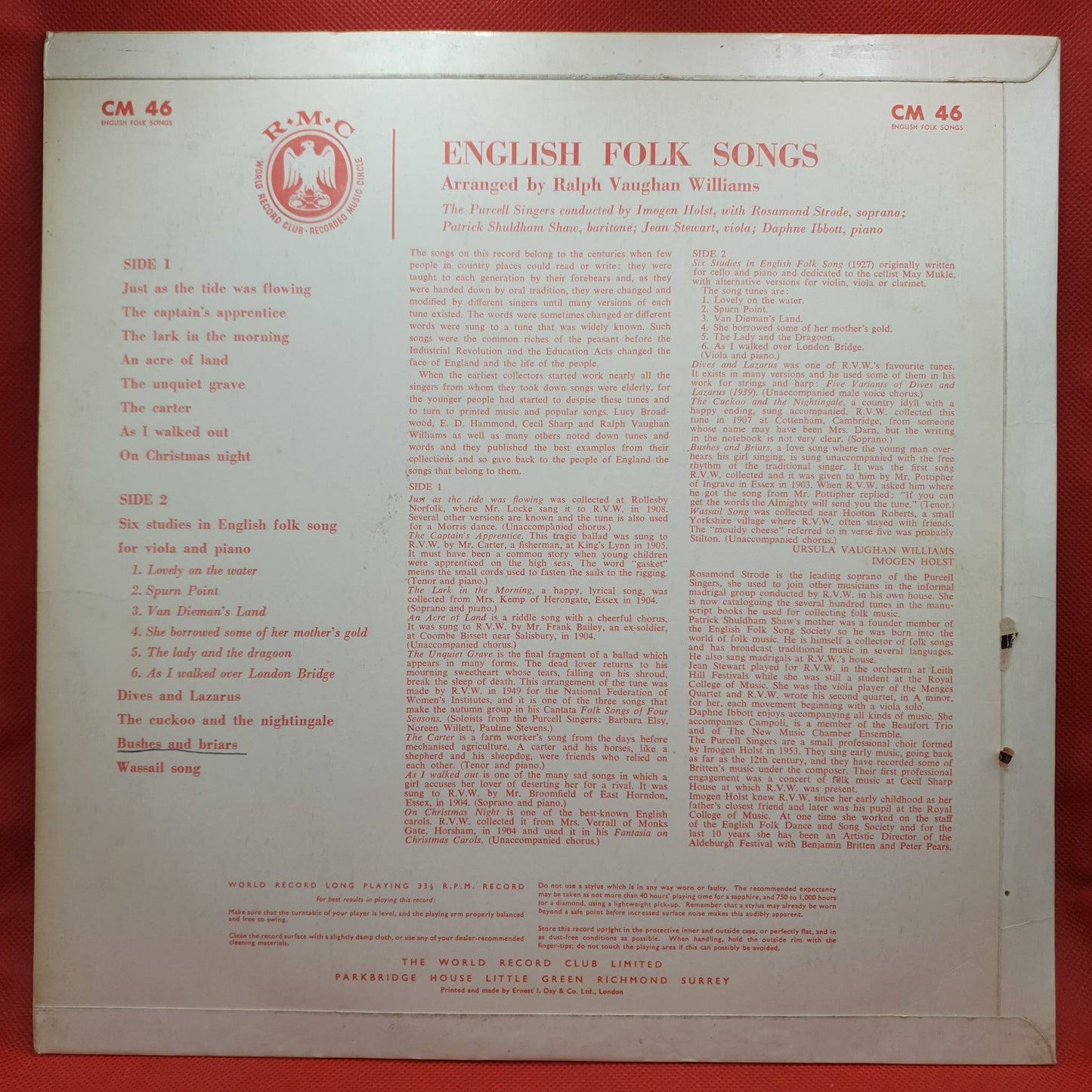 The Purcell Singers – English Folk Songs