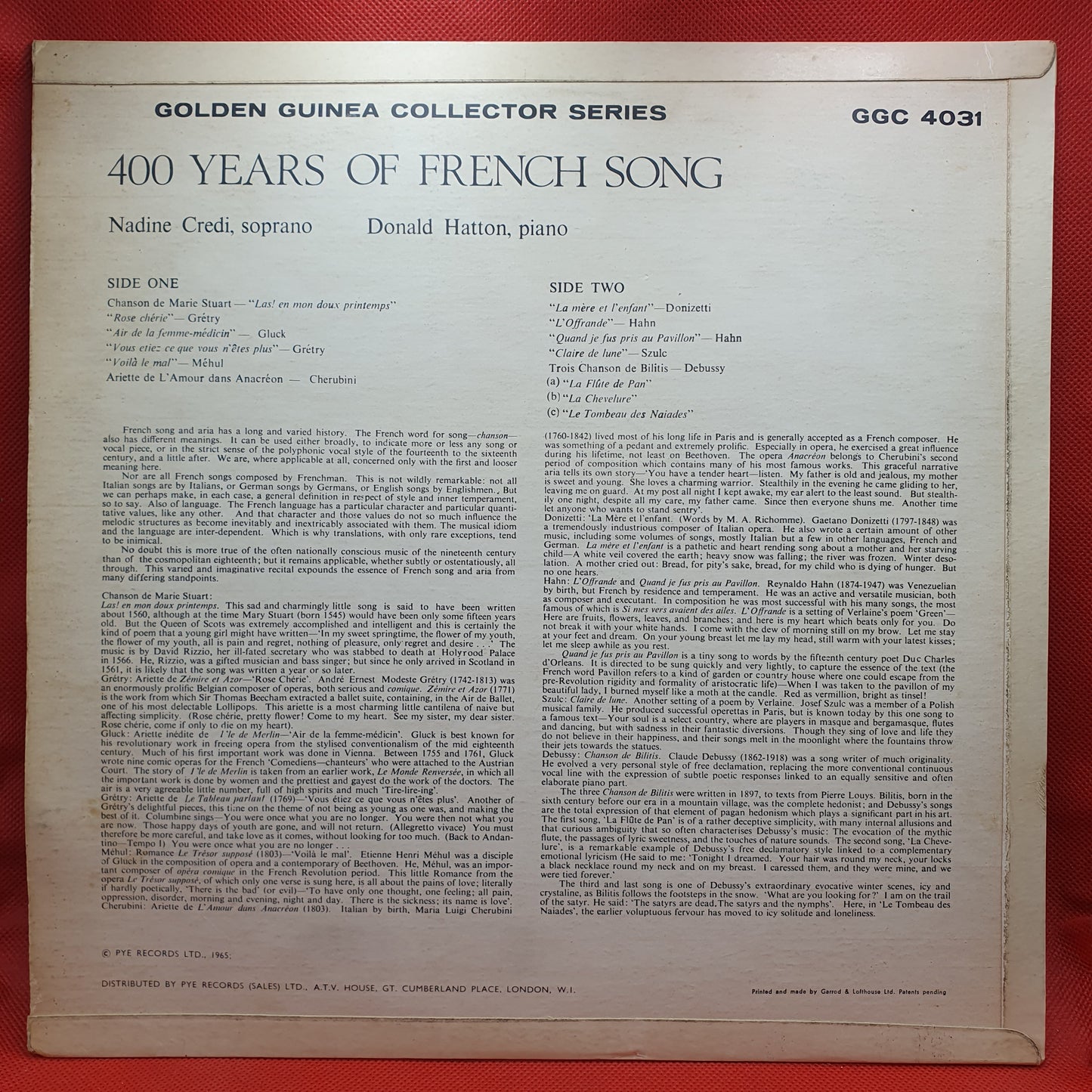 Nadine Credi, Donald Hatton – 400 Years Of French Song