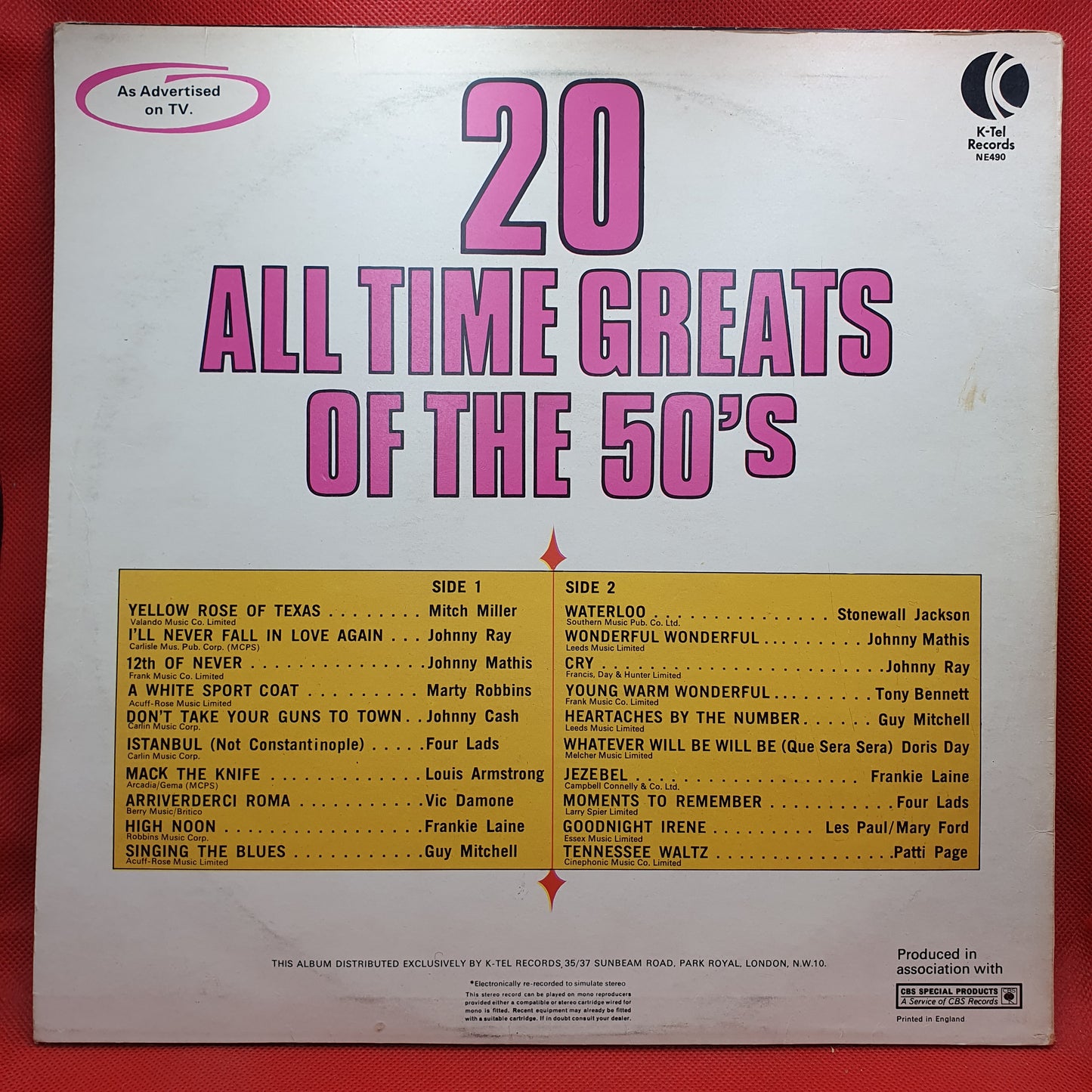 Various – 20 All Time Greats Of The 50's