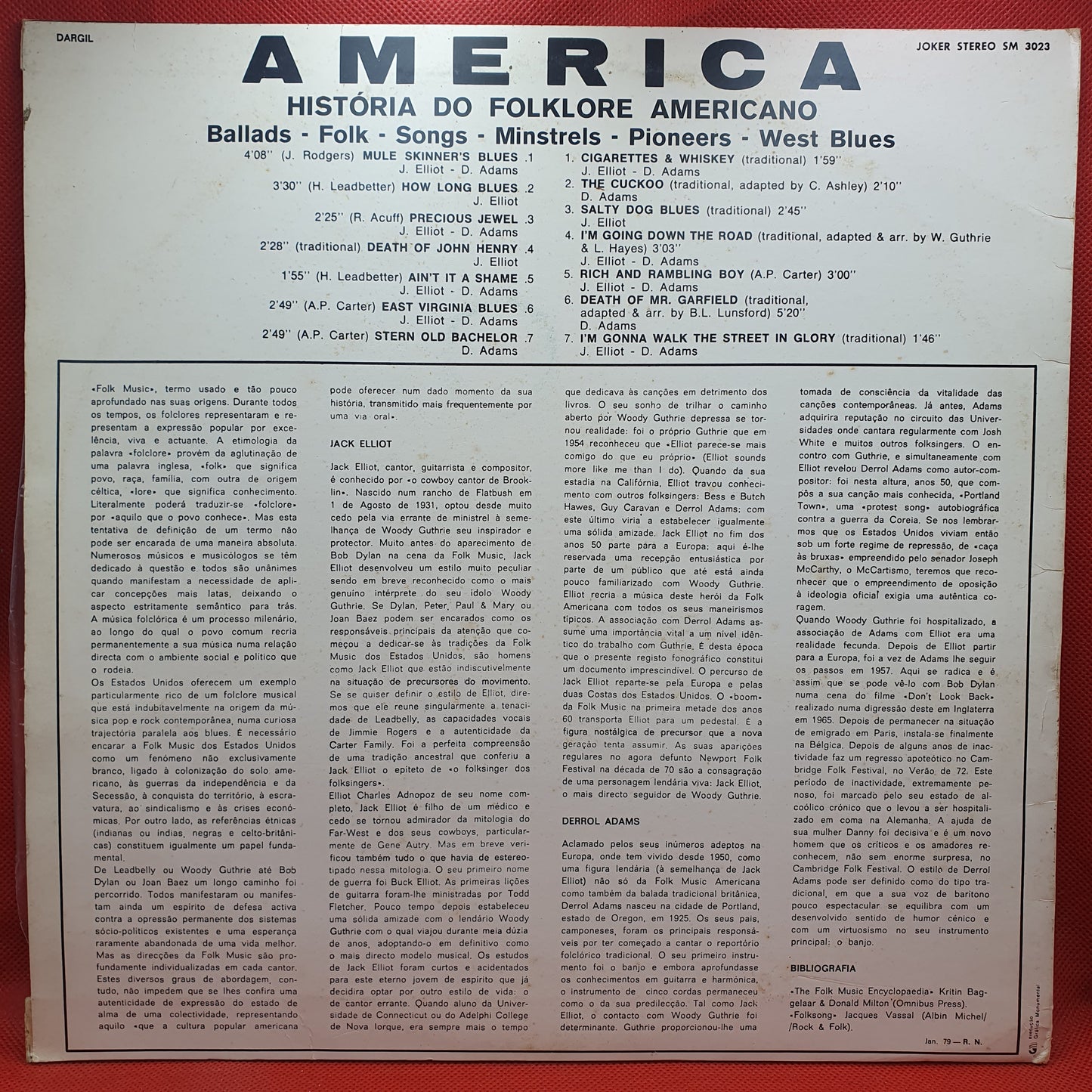 Jack Elliott, Derroll Adams – America - La Storia Del Folklore Americano