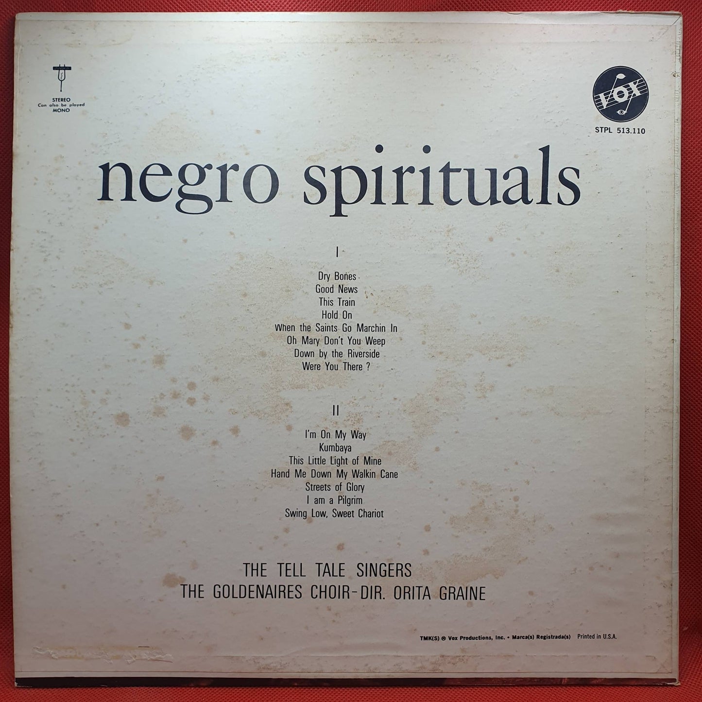 The Tell Tale Singers, The Goldenaires Choir – Negro Spirituals