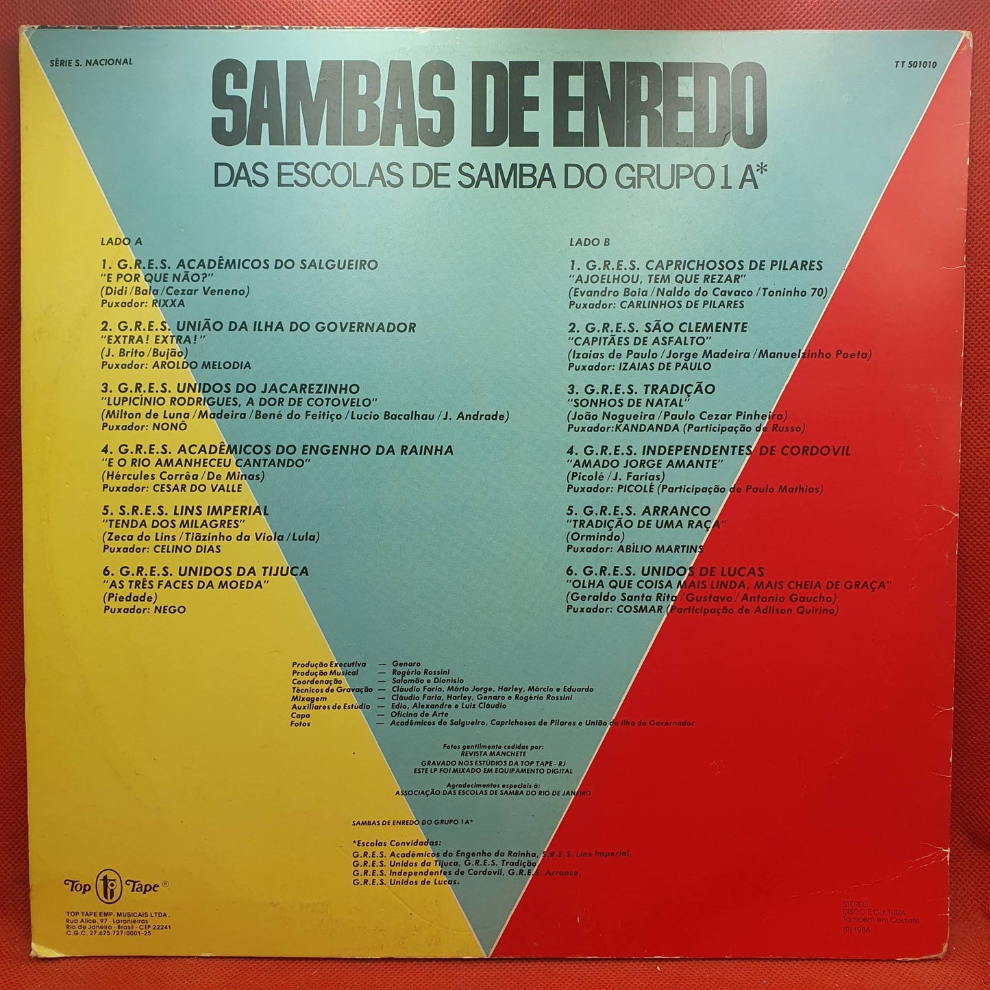 Various – Sambas De Enredo Das Escolas De Samba Do Grupo 1A* (Gravações Originais Carnaval 87 Rio De Janeiro)