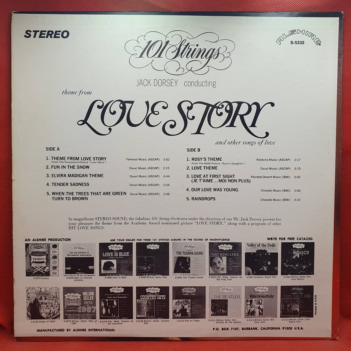 101 Strings – Theme From Love Story And Other Songs Of Love - Vinyl Store Online