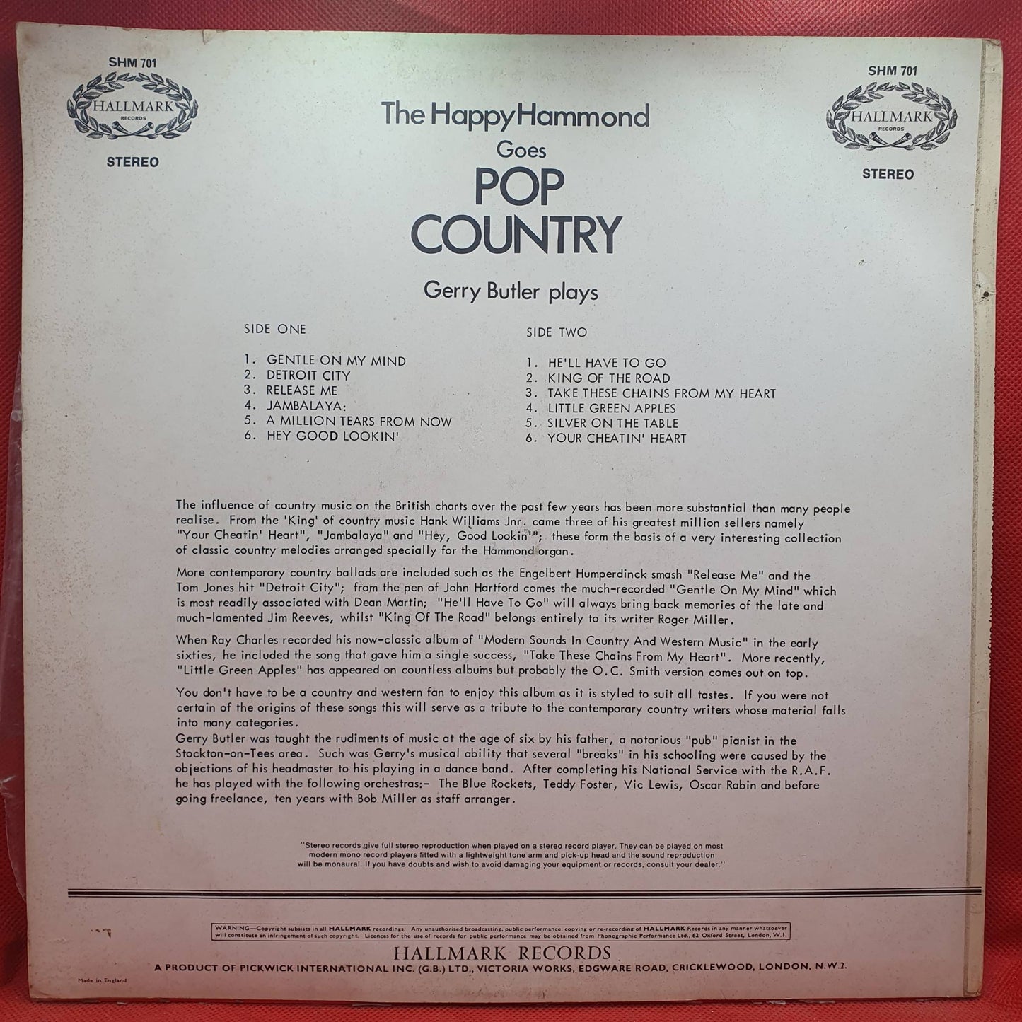 Gerry Butler – The Happy Hammond Goes Pop Country
