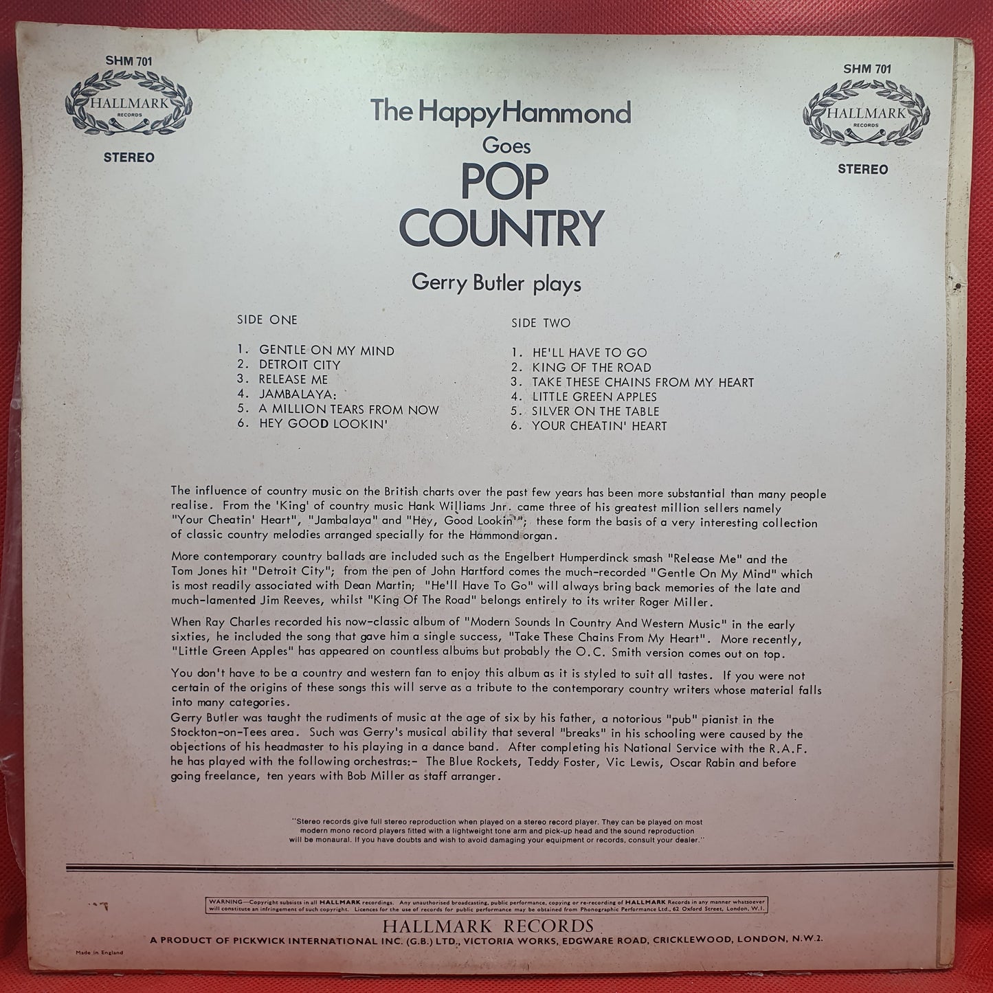 Gerry Butler – The Happy Hammond Goes Pop Country