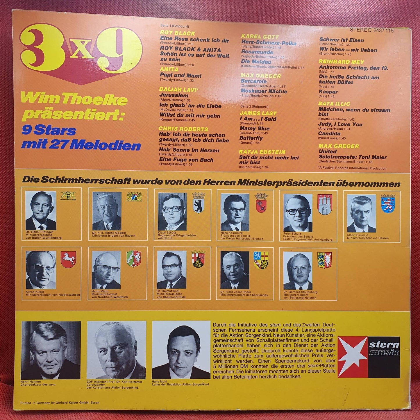 Various – 3x9 (9 Stars Mit 27 Melodien, Sternstunde Der Musik, Ausgabe 1972)