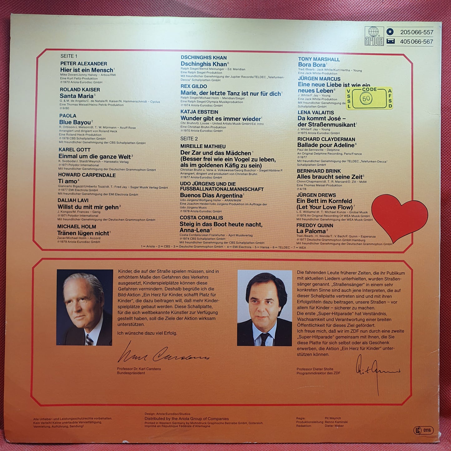 Various – Die Super-Hitparade 20 Stars Und Ihre Grossen Erfolge