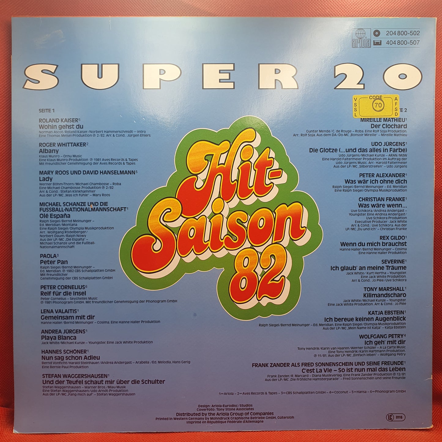 Various – Super 20 - Hit-Saison 82