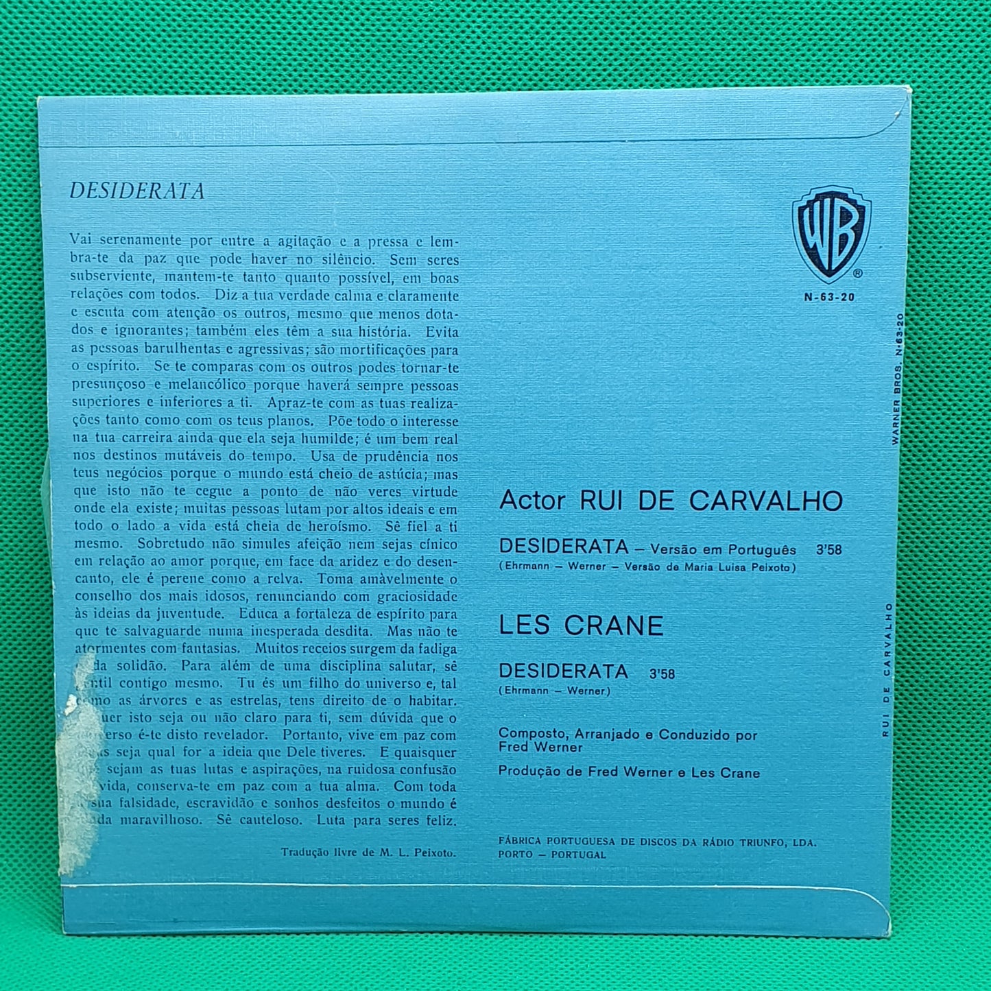 Rui De Carvalho, Les Crane – Desiderata