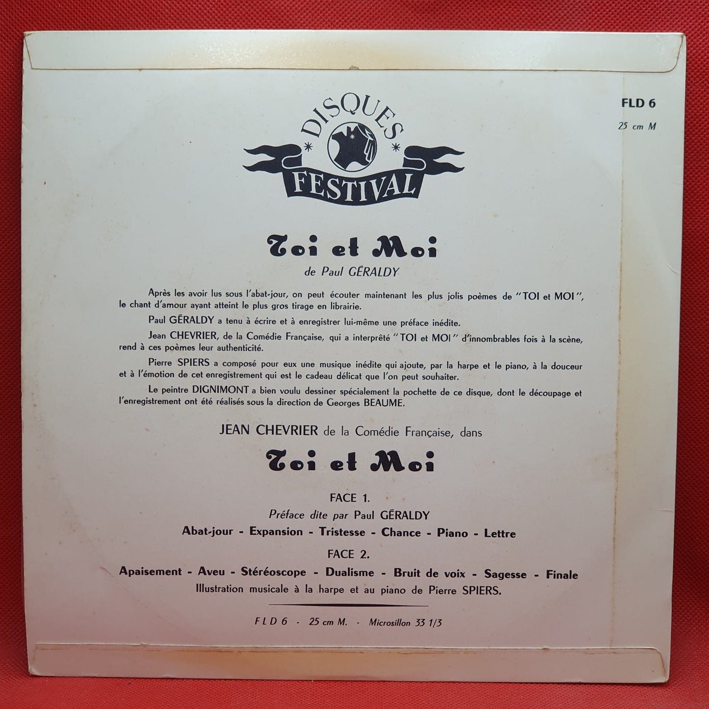 Paul Géraldy, Jean Chevrier – Toi Et Moi