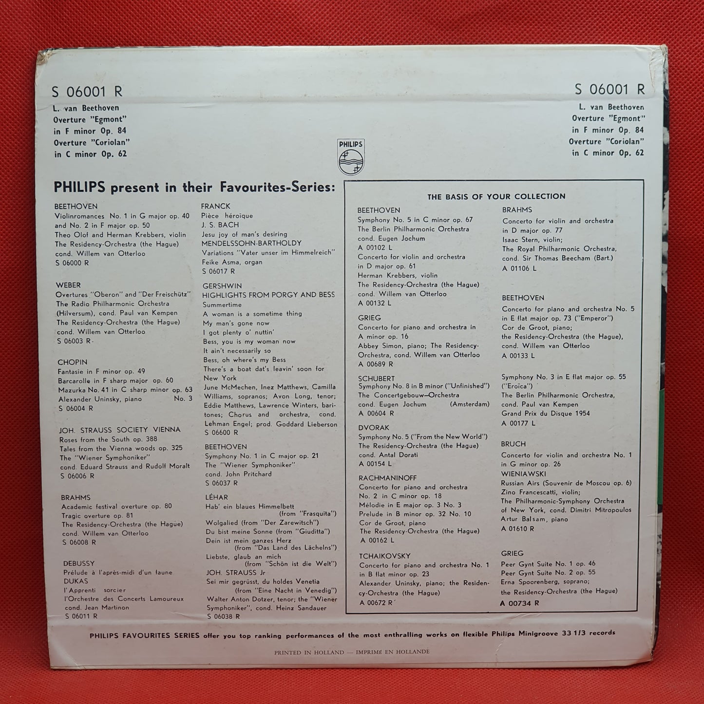 Beethoven, The Residency Orchestra The Hague, Willem Van Otterloo – Overture “Egmont” In F Minor Op. 84 / Overture “Coriolan” In C Minor Op. 62