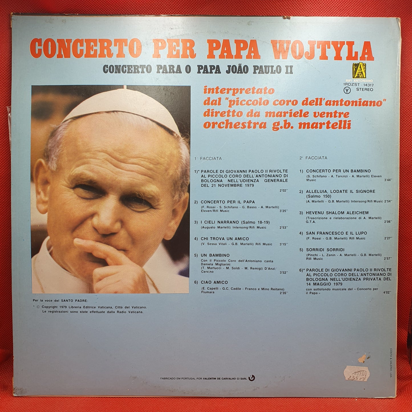 Piccolo Coro Dell' Antoniano – Concerto Per Papa Wojtyla