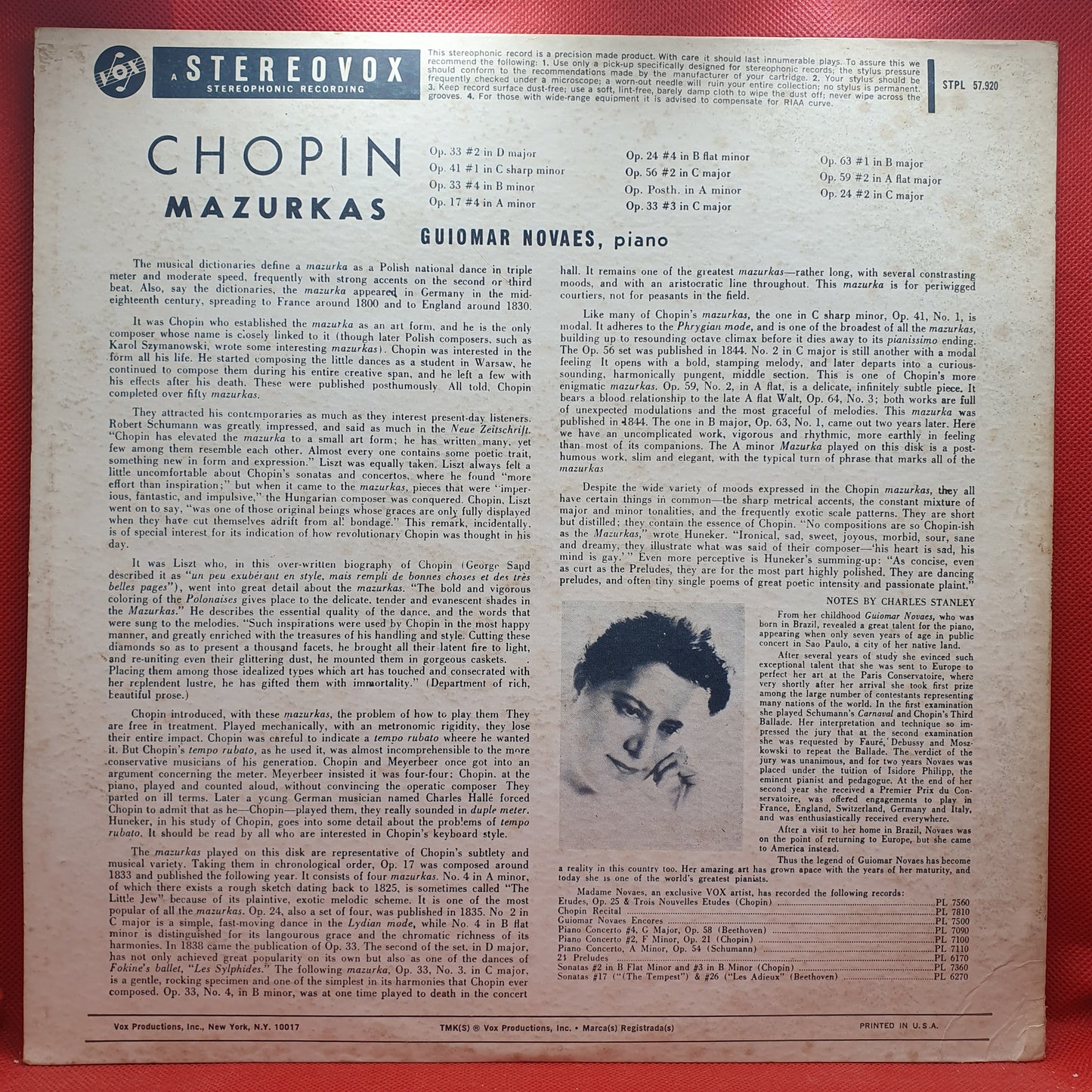 Guiomar Novaes – Chopin Mazurkas