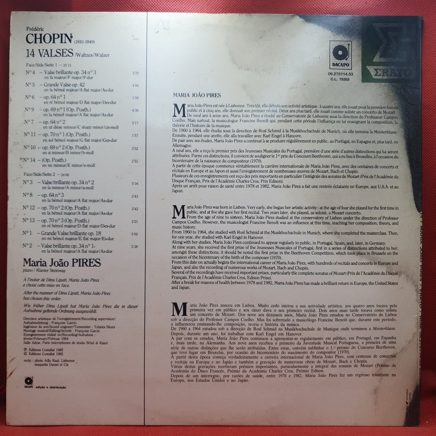 Chopin - Maria João Pires – Valses Numeros 1-14