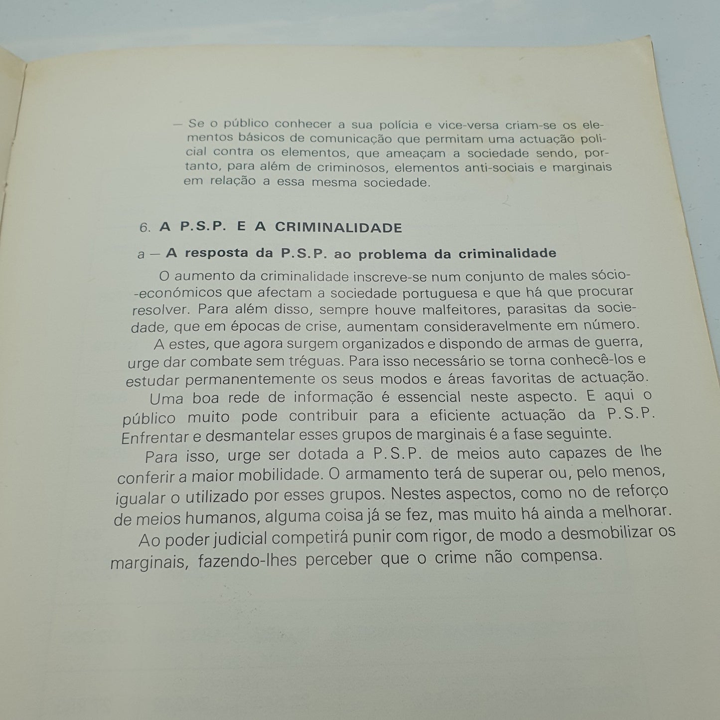Policia de Segurança Pública no Contexto da Comunsidade Portuguesa