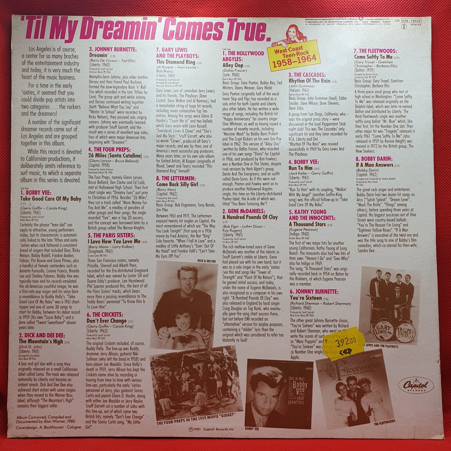 Various – 'Til My Dreamin' Comes True - West Coast Rock 1958-1964