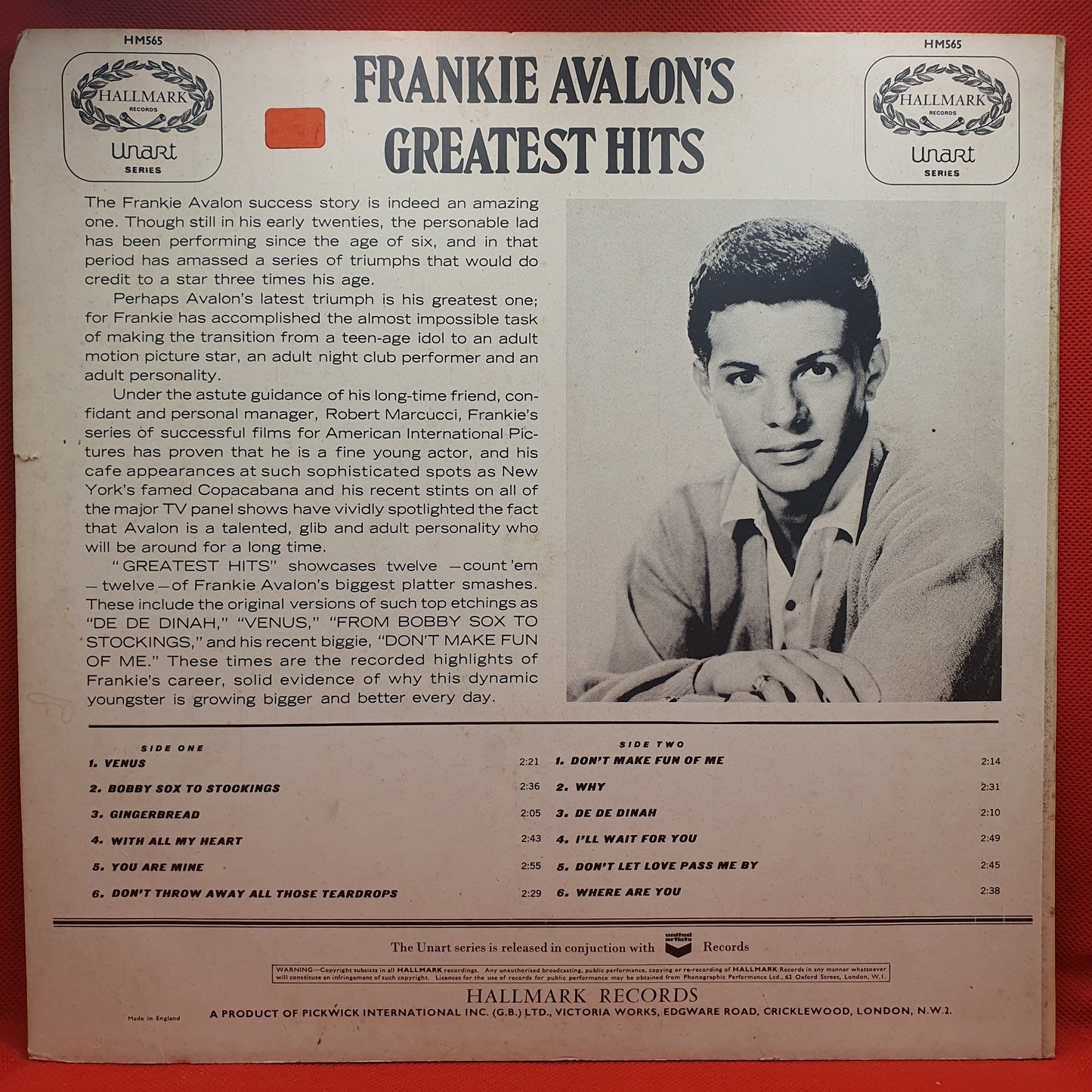Frankie Avalon – Frankie Avalon's Greatest Hits