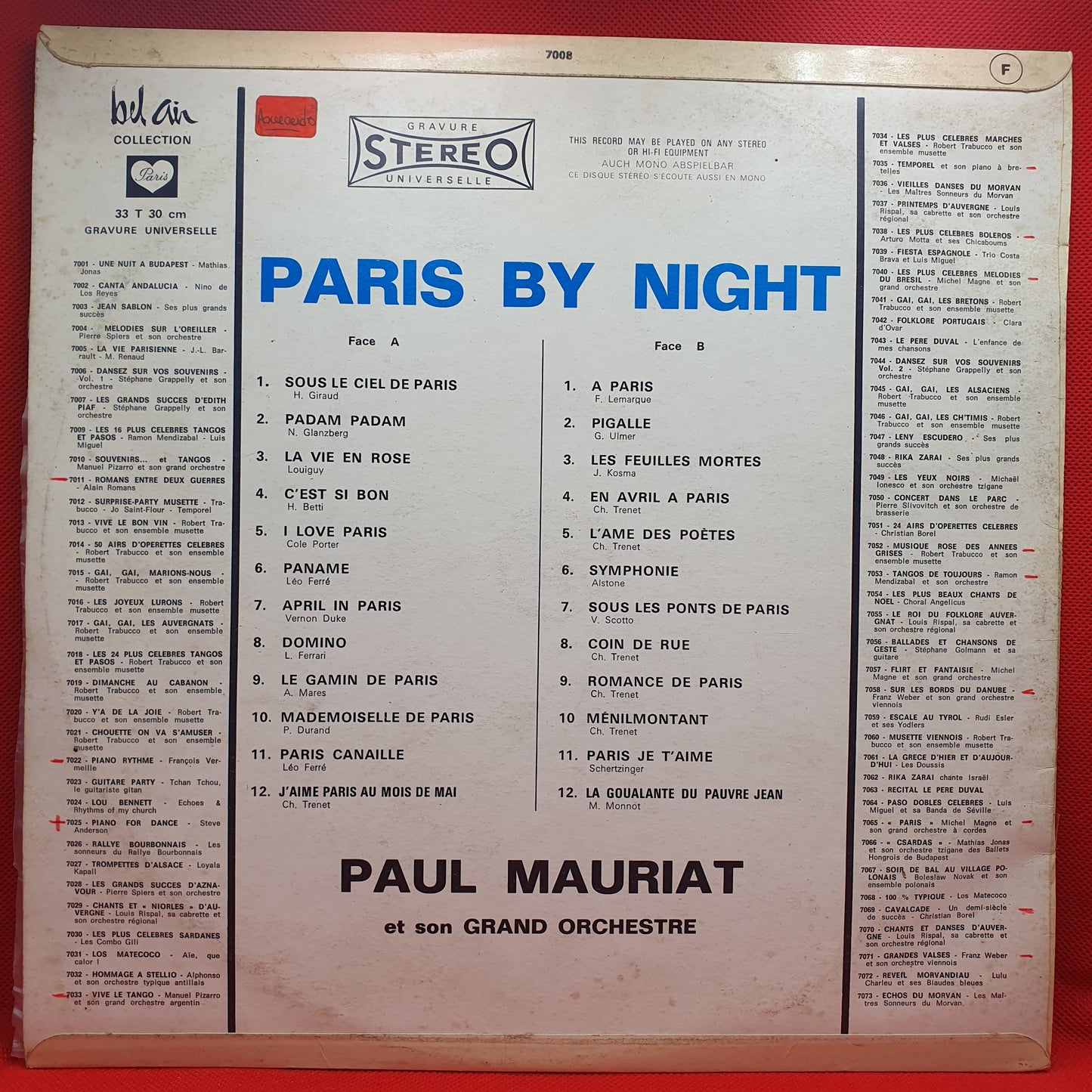 Paul Mauriat Et Son Grand Orchestre – Paris By Night