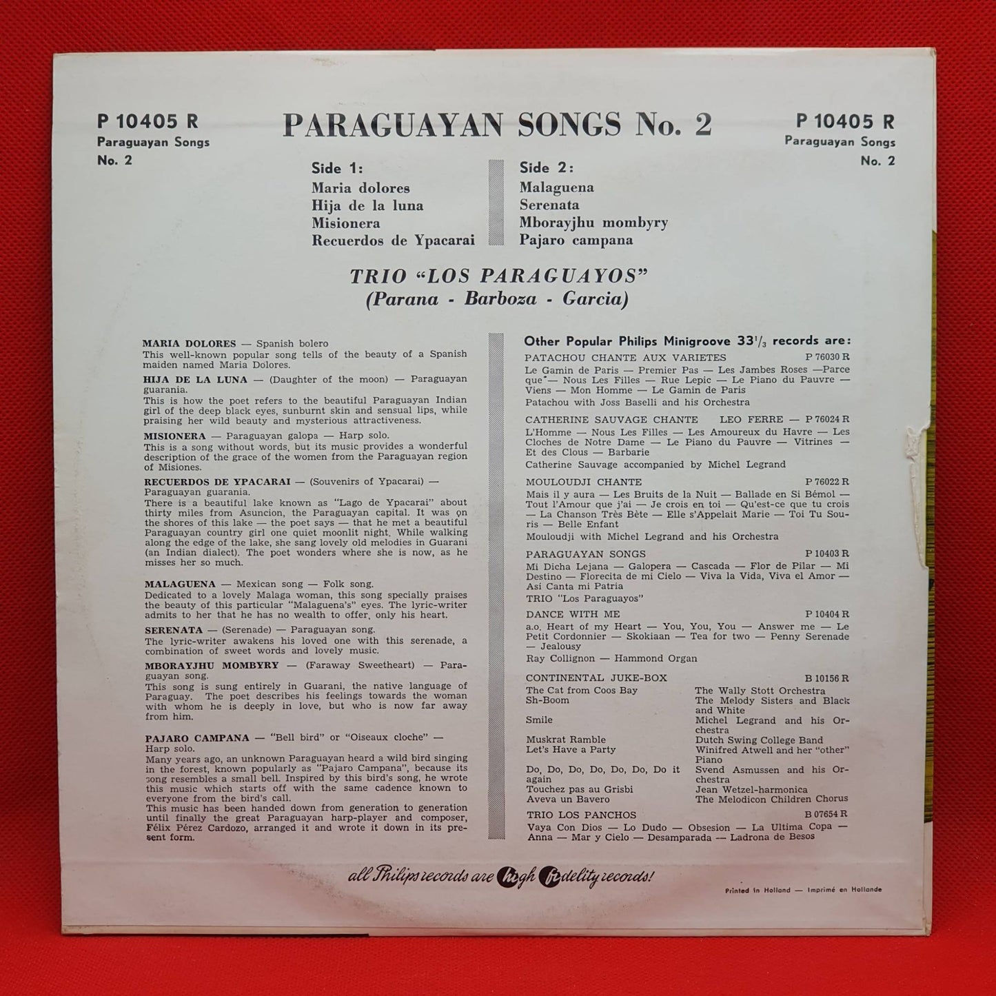 Trio Los Paraguayos – Paraguayan Songs No. 2