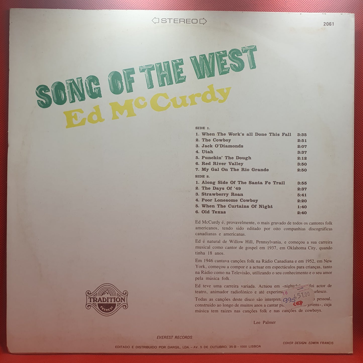 Ed McCurdy – Song Of The West