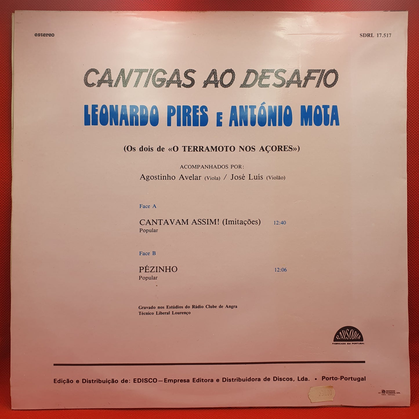 Leonardo Pires e António Mota - Cantigas Ao Desafio