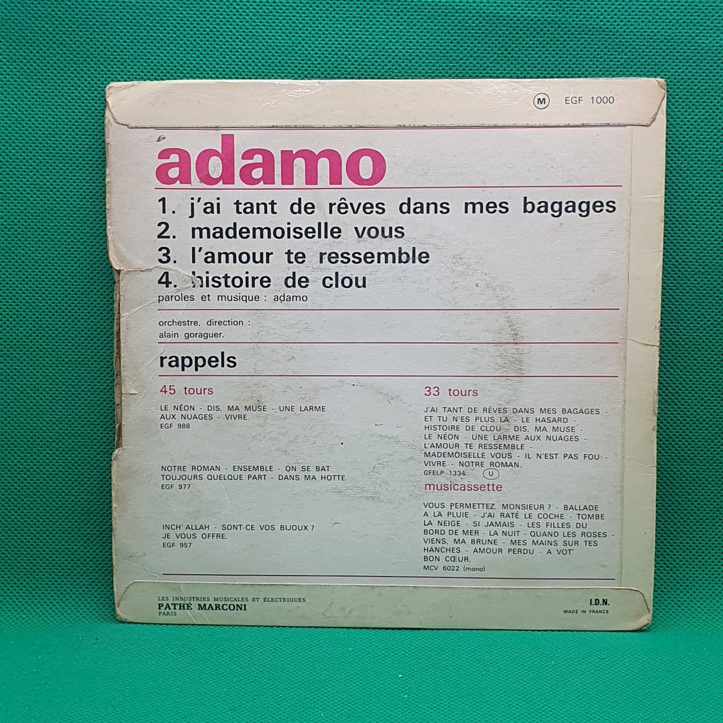 Adamo – J'ai Tant De Rêves Dans Mes Bagages