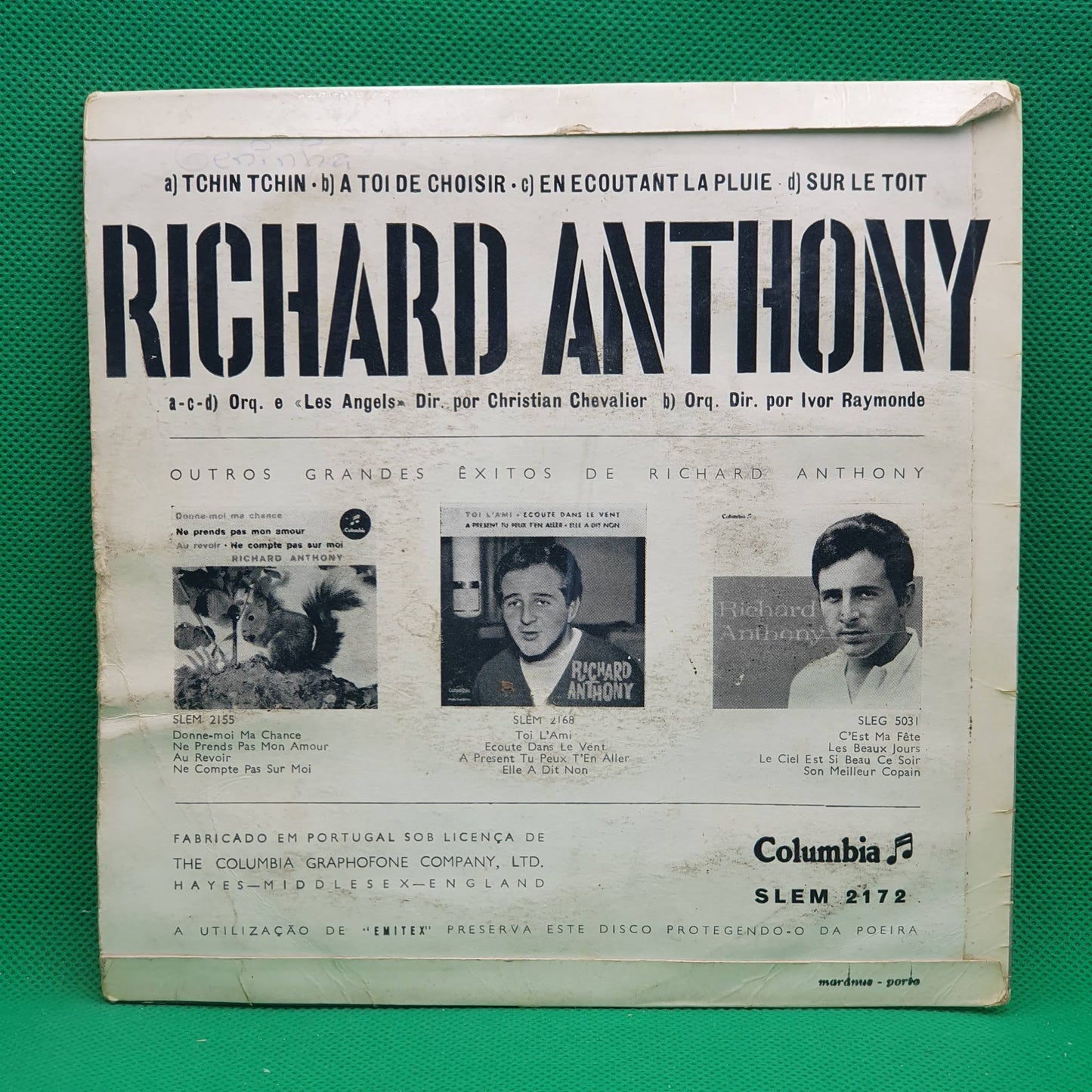 Richard Anthony – Tchin Tchin / A Toi De Choisir / En Ecoutant La Pluie / Sur Le Toit