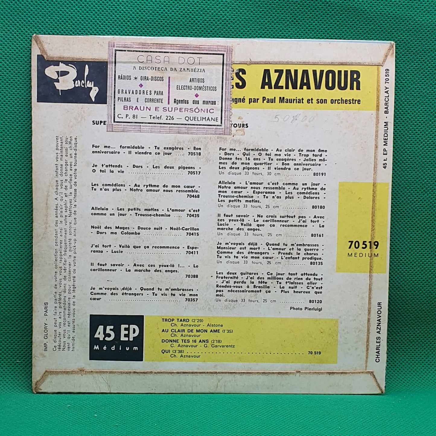 Charles Aznavour – Trop Tard