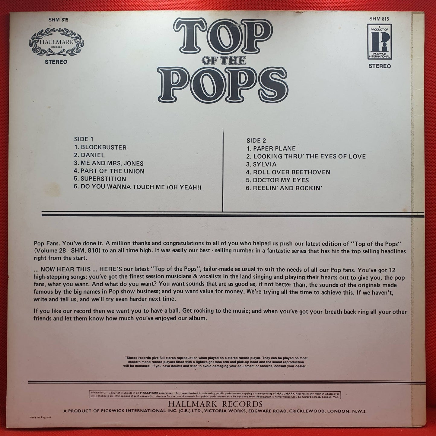 Varios – Top Of The Pops Vol. 29