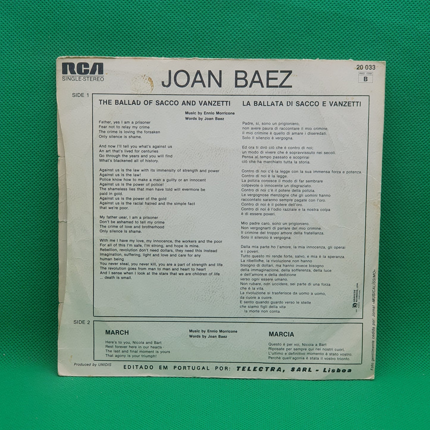 Joan Baez, Ennio Morricone – Here's To You