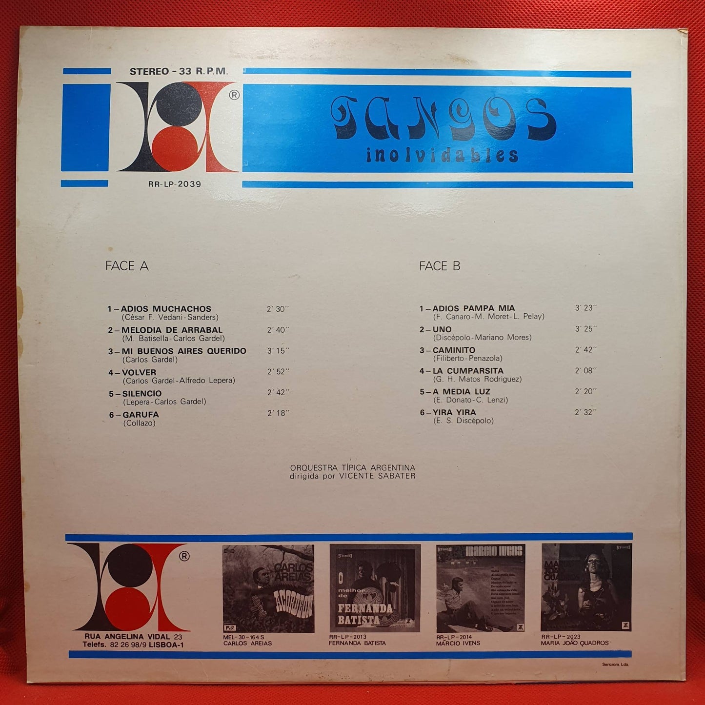 Orquesta Típica Argentina, Vicente Sabater – Tangos Inolvidables