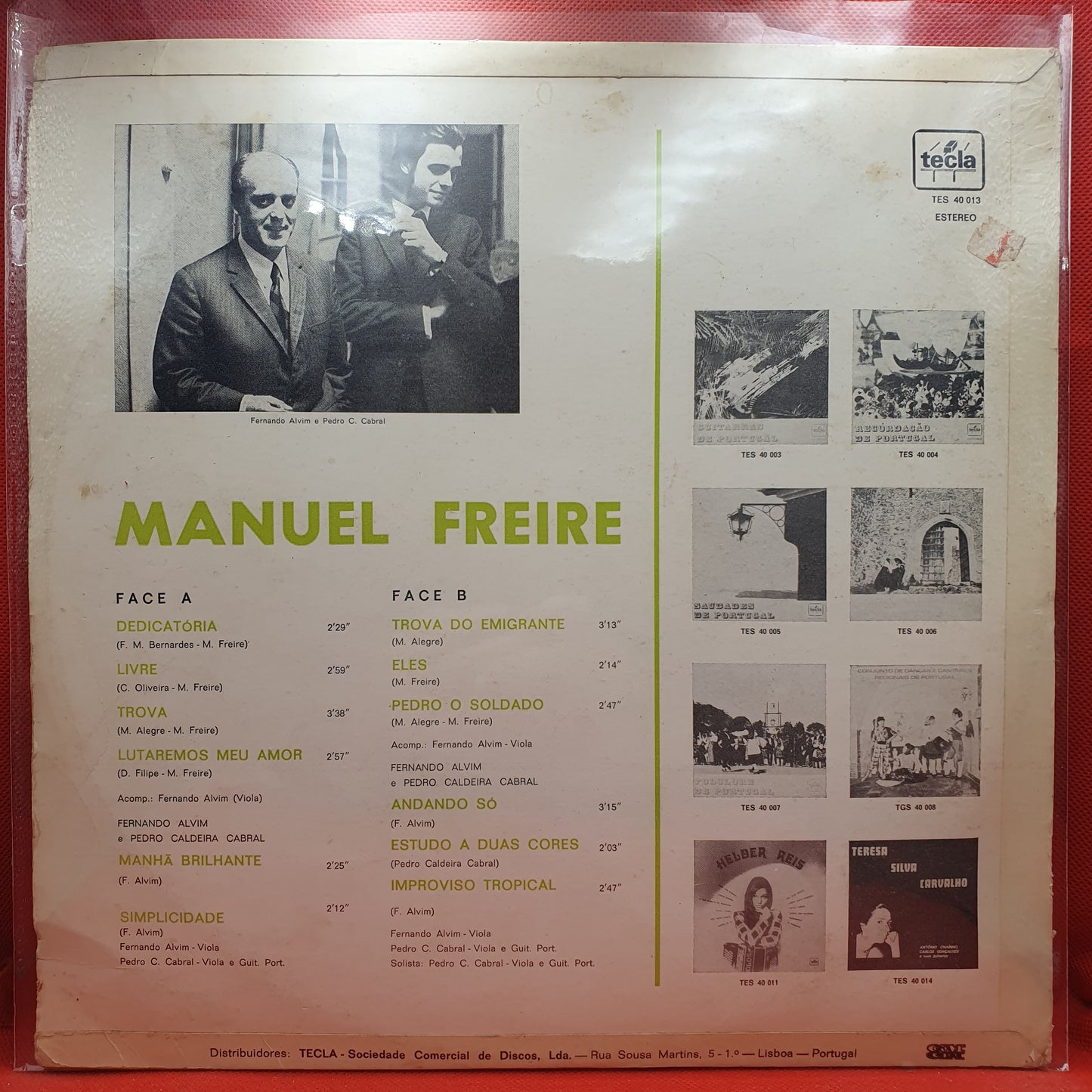 Manuel Freire, Fernando Alvim, Pedro Caldeira Cabral – Dedicatória