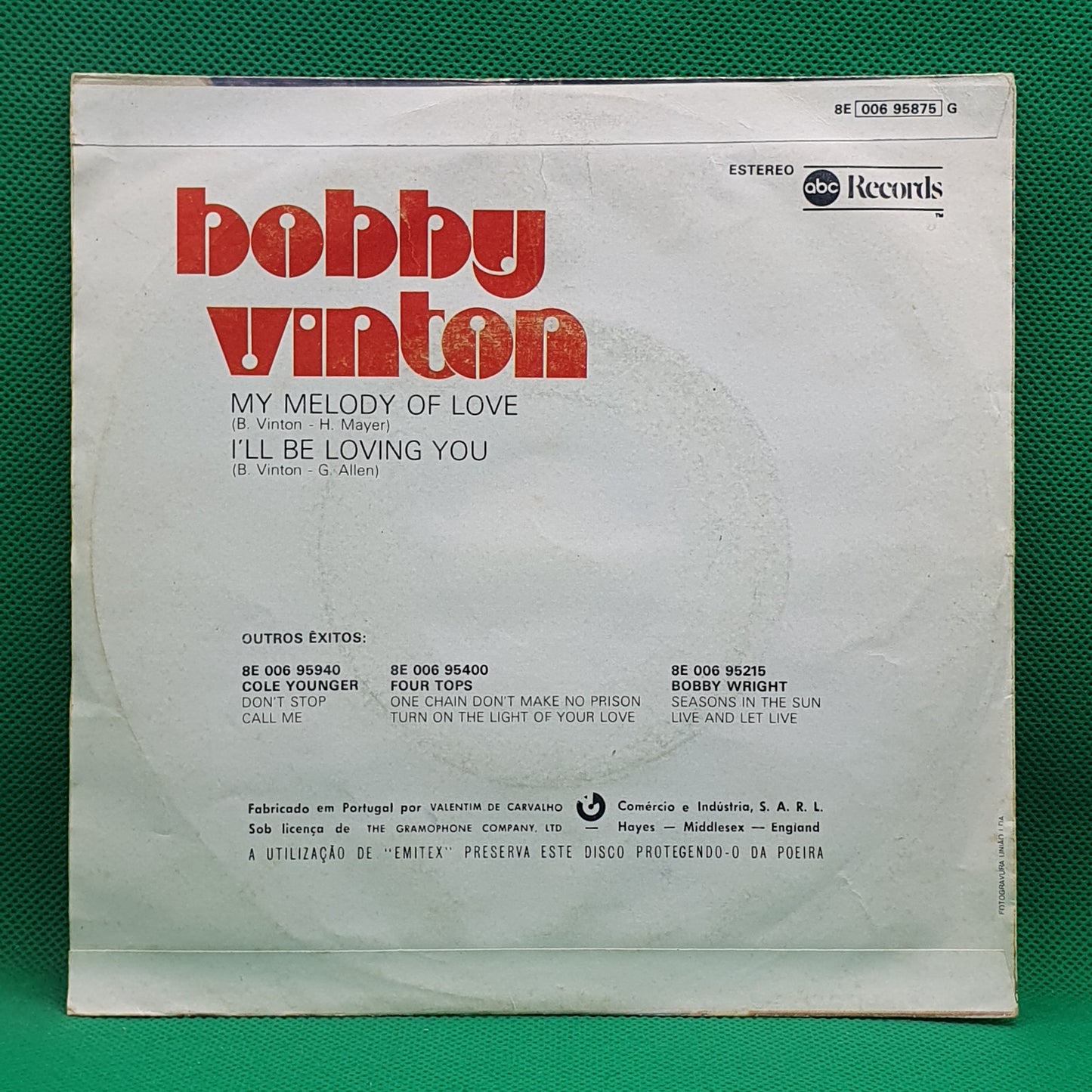 Bobby Vinton – My Melody Of Love / I'll Be Loving You