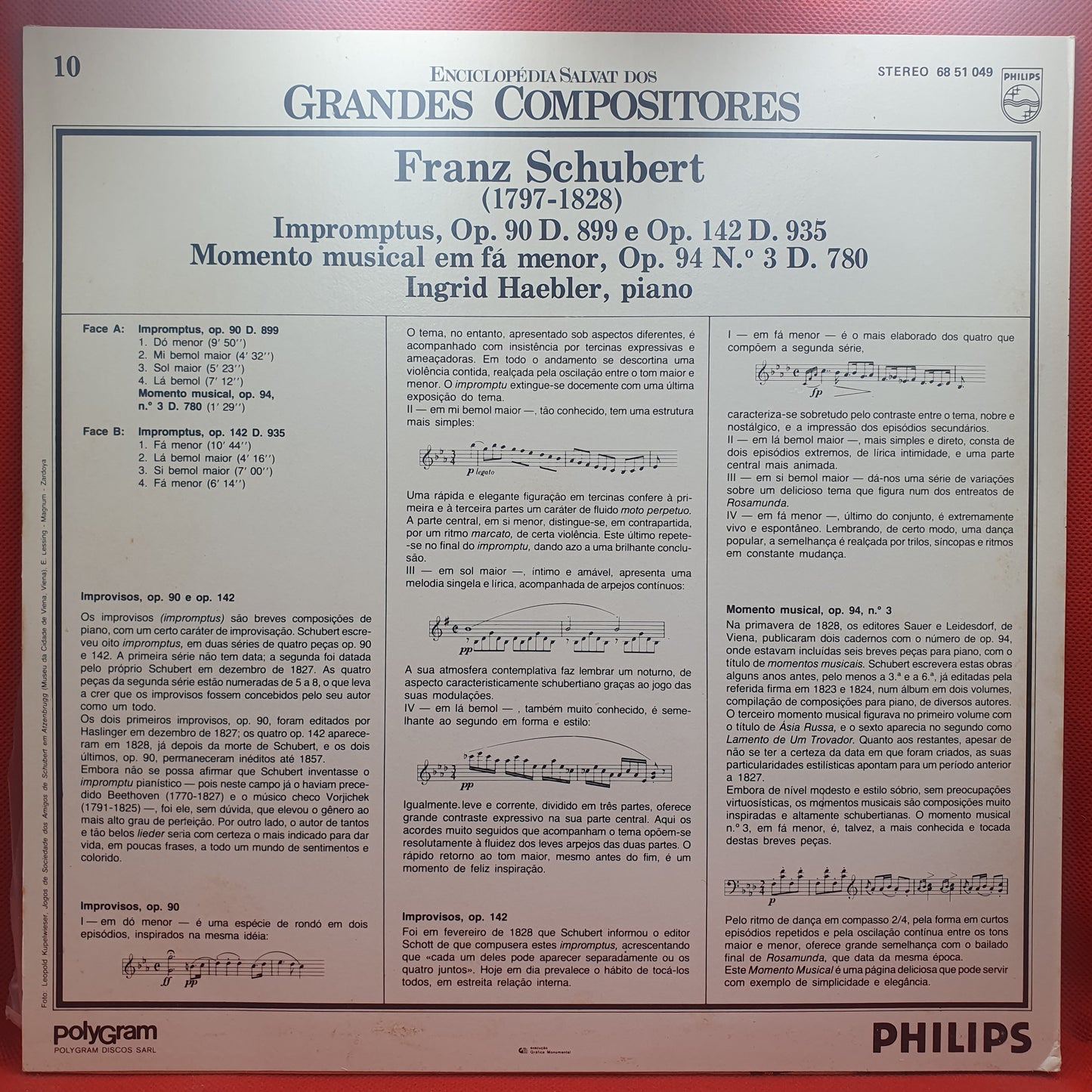 Schubert - Ingrid Haebler - Impromptus, Op. 90 D.899 E Op. 142 D.935 / Momento Musical Em Fá Menor, Op. 94 N°3 D.780