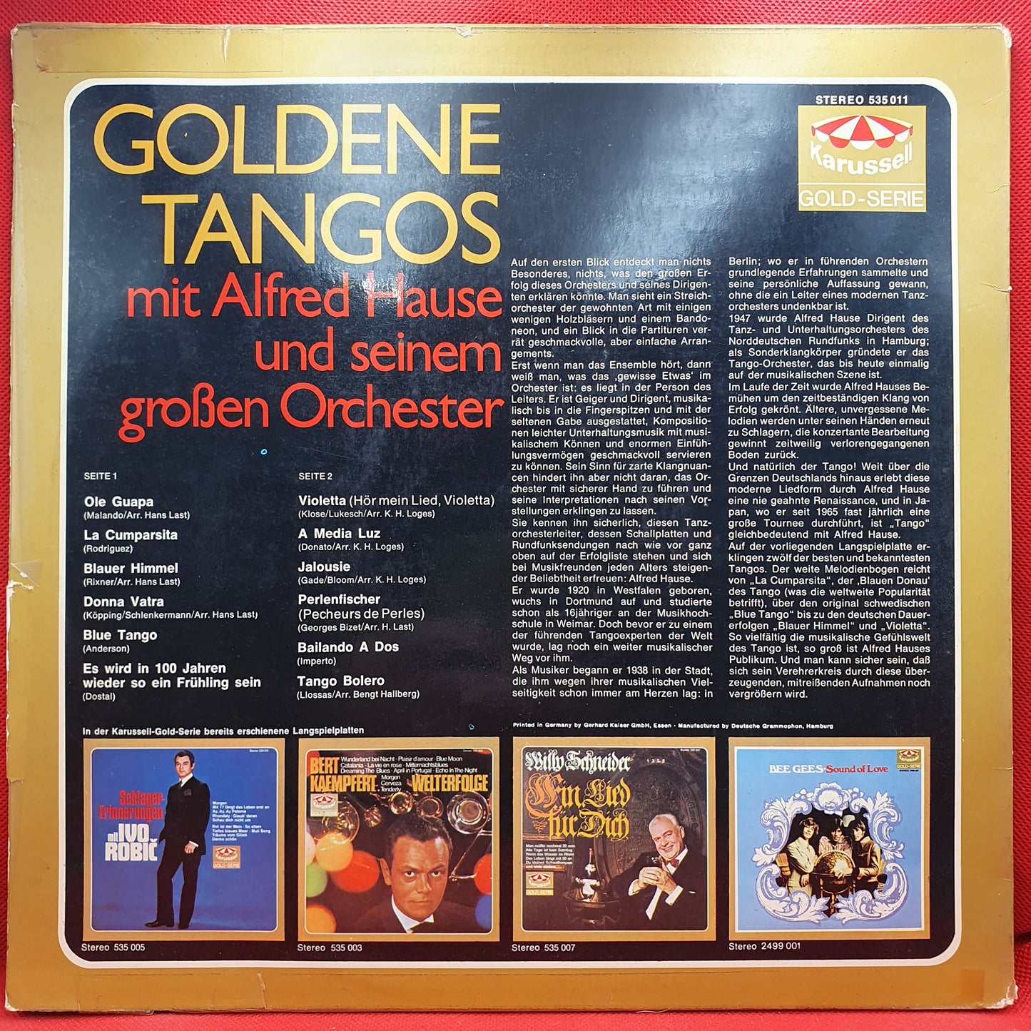 Alfred Hause Mit Seinem Großen Orchester – Goldene Tangos